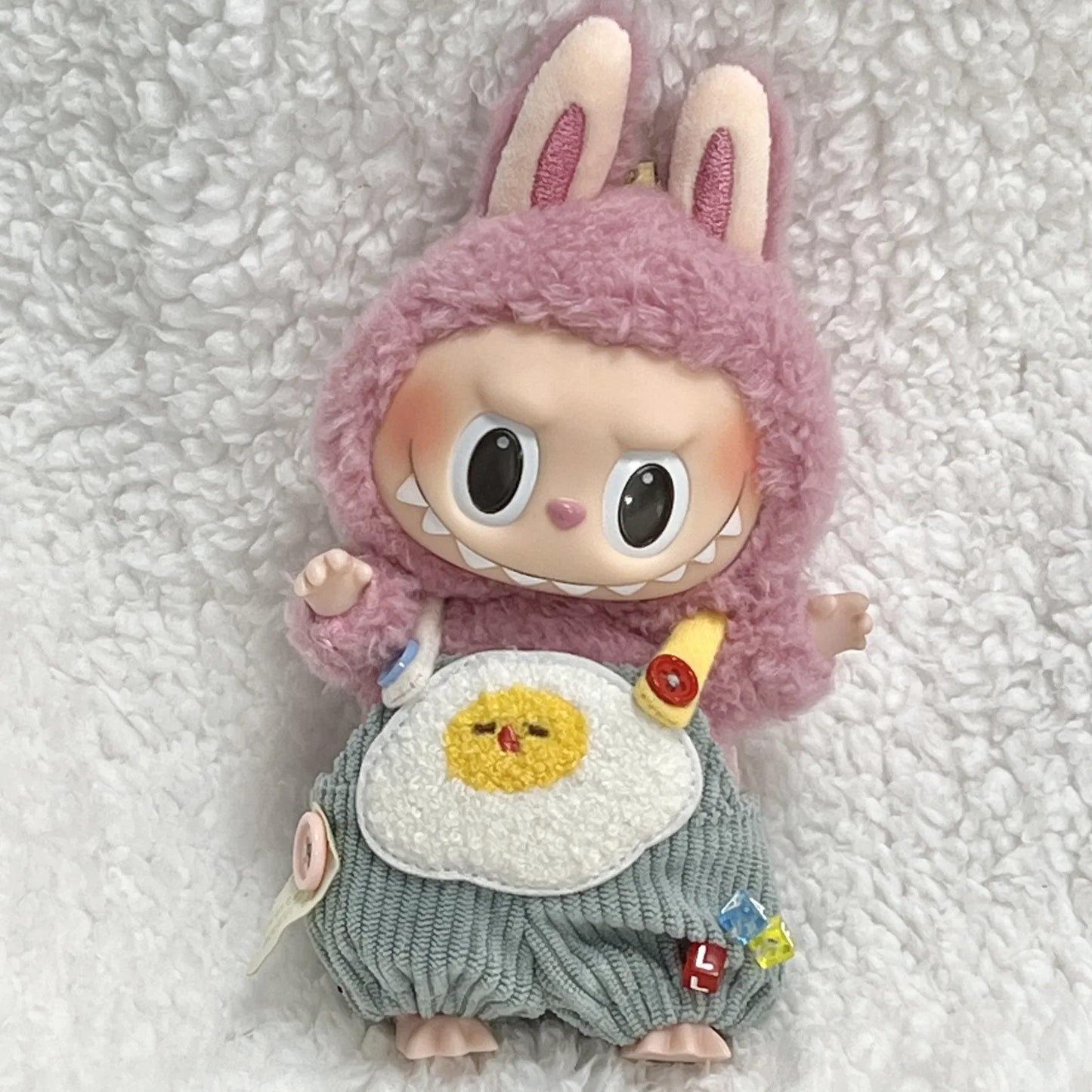 Vegetable Bento Strap Pants Hoodie for labubu clothing 17cm/15cm mini plush Doll Clothes Outfit Accessories macaron Clothes