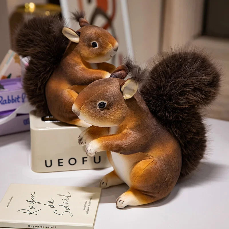 21/25cm Simulation Squirrel Plush Toy Cute Animal Decoration Children's Toys Birthday Gift Room Decor