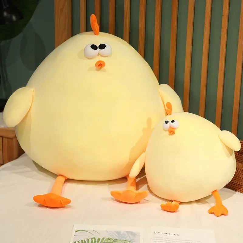 Squishy Yellow Chick Doll Stuffed Fatty Soft Chicken Animal Plush Toy Elastic Pillow Cuddly Toy Comforting Birthday Gift