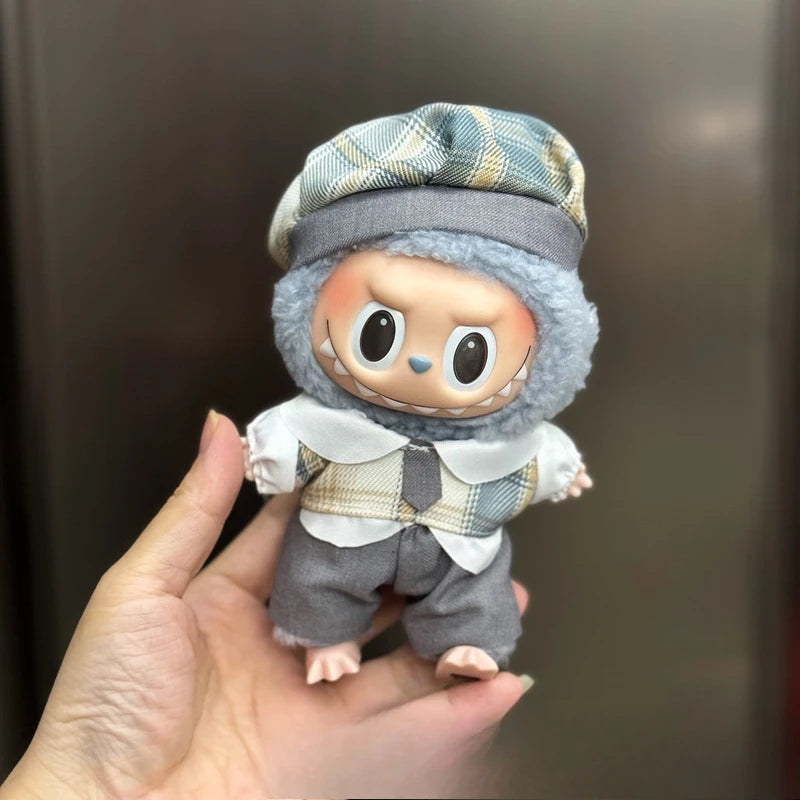 Mini Plush Doll'S Clothes Outfit Accessories For Korea Kpop Exo 15-17cm Labubu Idol V1 V2 Overalls set Clothing Gift