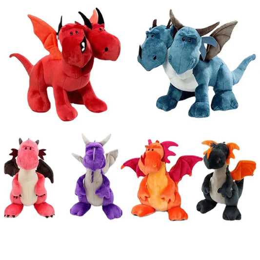 25CM Kawaii Dinosaur Plush Toys Double-headed Animals Stuffed Dolls Cartonn Anime Two head Dragon For Children Kids Boys Gift