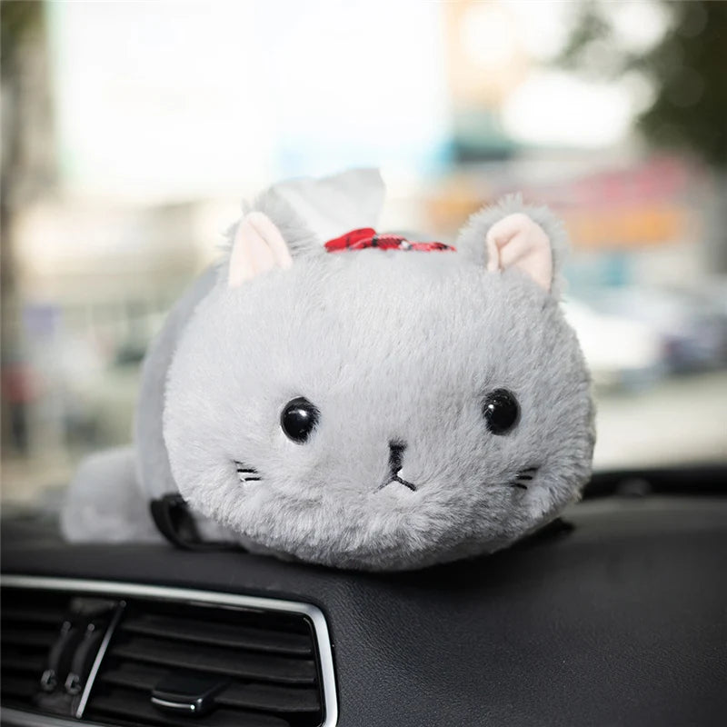 30CM Kawaii Cat Tissue Box Cut Stuffed Lifelike Cat Plush Toys Soft Animals Pillow For Friends Gifts Car Decor