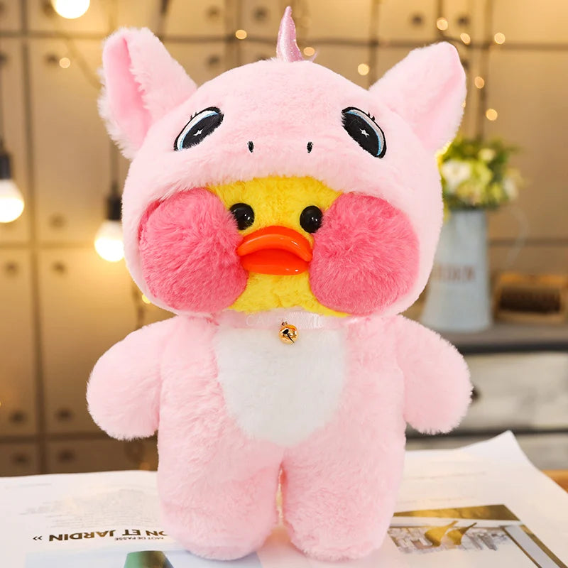 30cm Kawaii LaLafanfan Transformed Panda Yellow Duck Plush Stuffed Soothing Toys Soft Animal Dolls For Girl Kids Birthday Gifts