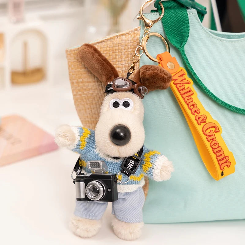 miniso Gromit Plush Doll Wallace Toy Cute Dogs Bag Pendant Key Chain Anime Puppy Stuffed Dolls Xmas Gift Can Change Clothes