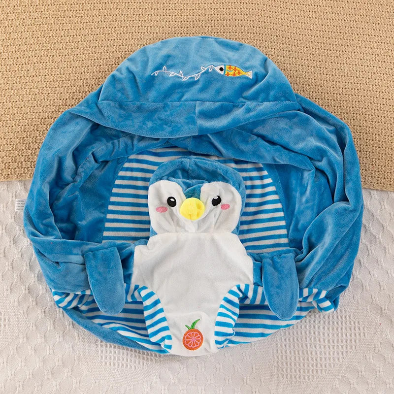 1pc Baby Sofa Support Seat Cover Toddler Cartoon Plush Chair Learning To Sit Comfortable Washable without Filler Cradle