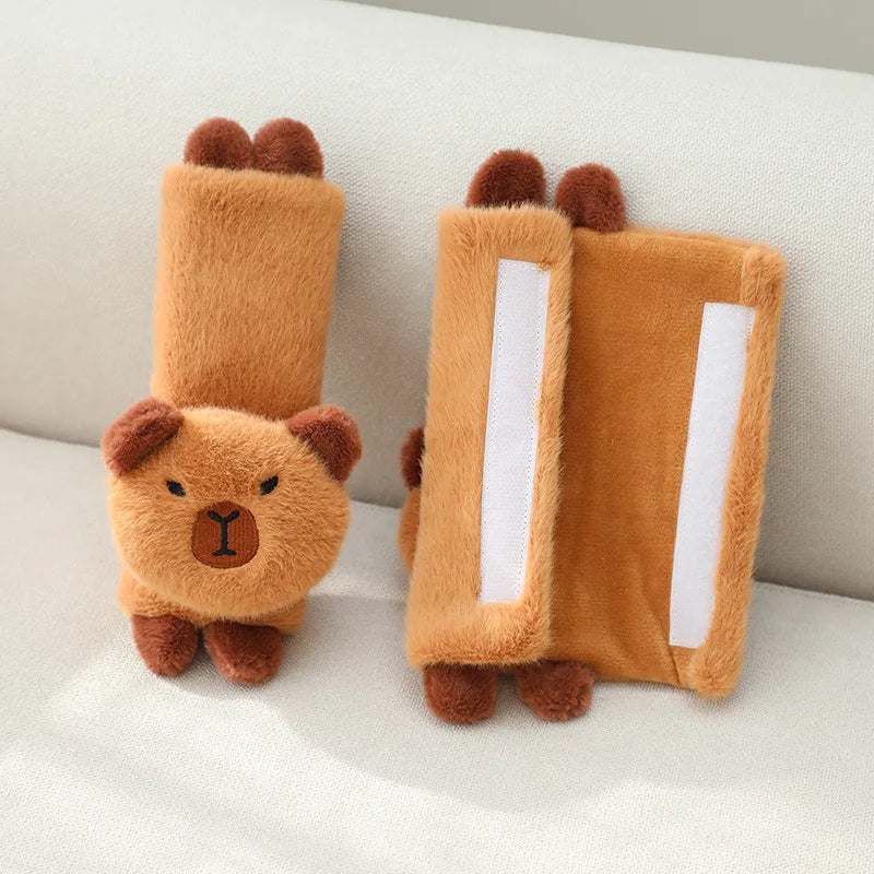 Car Neck Pillow Capybara Plush Shoulder Protection Cute Tissue box Kawaii Car Decoration Of Car Supplies lovely Plushie Toy Gift