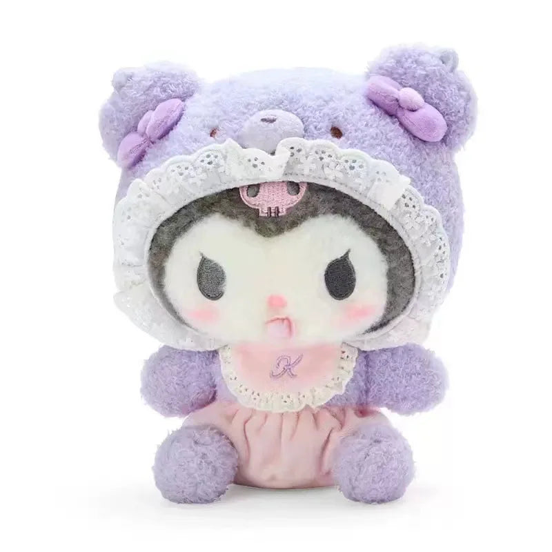 20CM Sanrio Kawali Kuromi Hello Kitty My Melody Cinnamoroll Pillow Plush Toys Plushie Keychain Stuffed Doll Pendant for Kid Gift