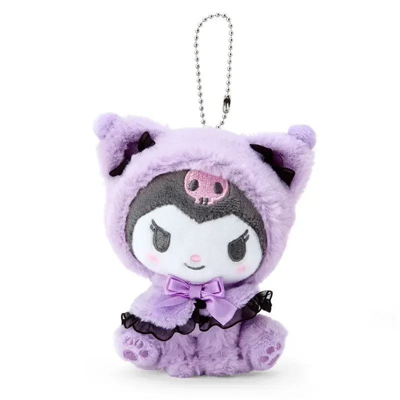 12Cm Sanrio Plush Keychain Hello Kitty Cinnamoroll My Melody Kuromi Small Panda Series Kawaii Plush Toys Backpack Accessories