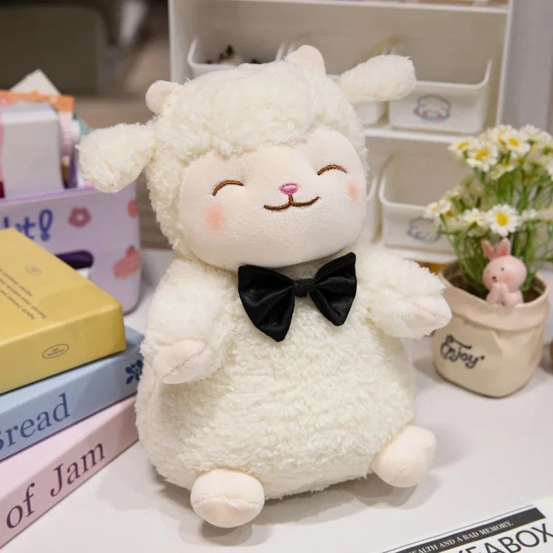 Sweet White Sheep Lam Hold Tulip Flower Soft Stuffed Hug Doll Plush Toy Kid Girl Birthday Christmas Gift