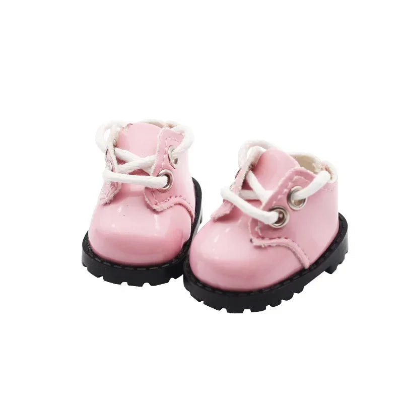 For BabyThree V3/17cm Labubu doll mini shiny leather shoes DIY makeup shoe toy 3.8 * 3 * 2.4cm no doll