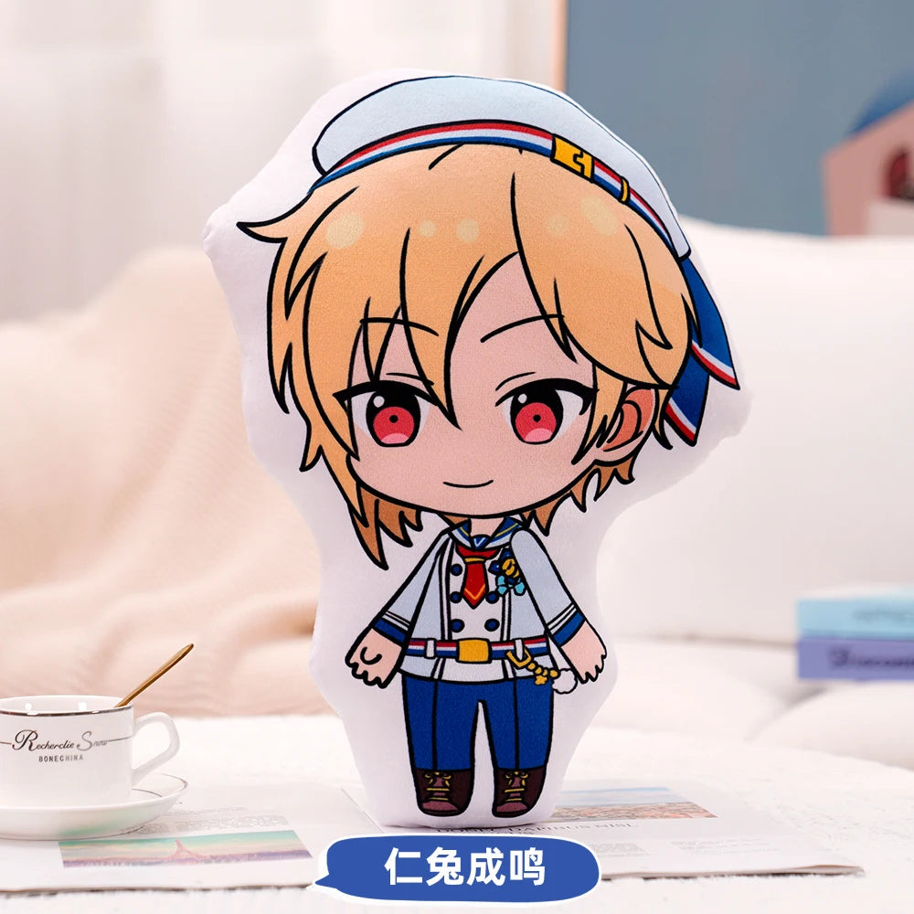 45cm Ensemble Stars Cartoons Anime Plush Toy Eichi Sakuma Rei Throw Pillow Cosplay Sofa Cushion Double-sided Printing Girl Fans