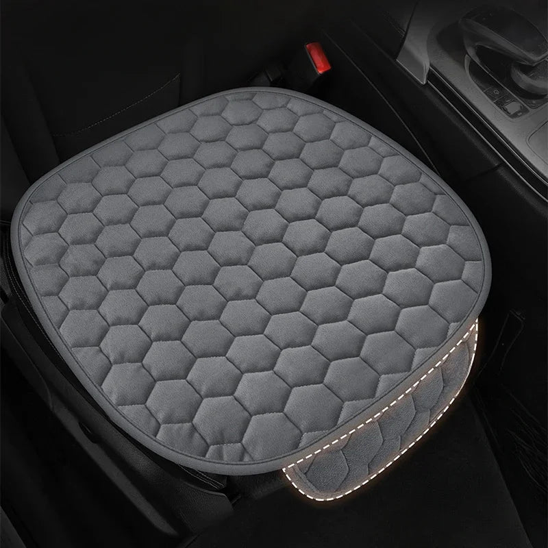 Winter short plush car single piece seat cushion thickened warm front single seat square cushion rear row long cushion