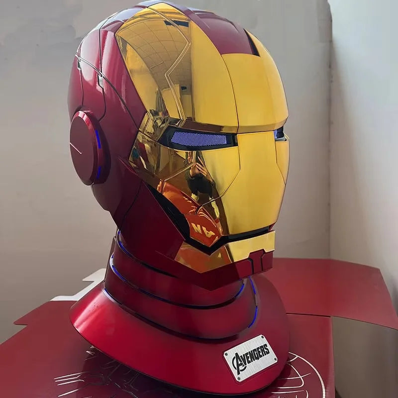 2024 New 1:1 Cosplay Marvel Iron Man Mk5 Electric Helmet Multi-Piece Opening And Closing Helmet Voice Control Eyes Model Hot Toy