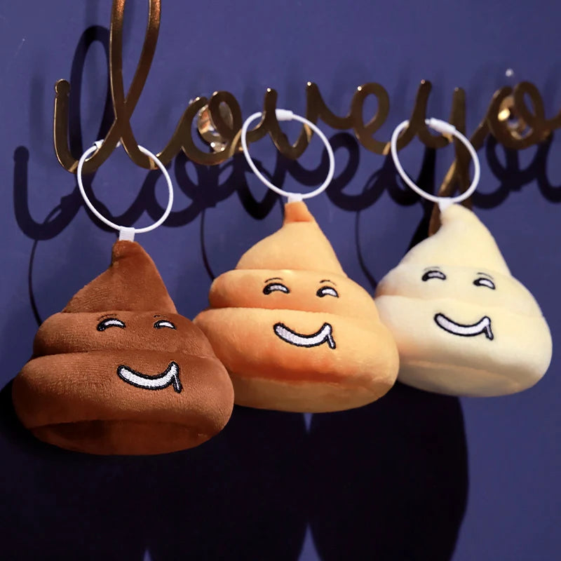 10CM Funny Plush Poop Pendant Toys Cute Expression Poo Keychain Stuffed Small Doll Kawaii Bag Decoration