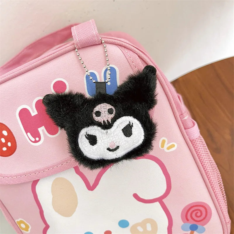 Sanrio Fish Plush Keychain Cartoon Sanrio Plush Cinnamoroll Kuromi Melody Pompompurin Keychain Anime Pendant Bag Decor Kid Gifts