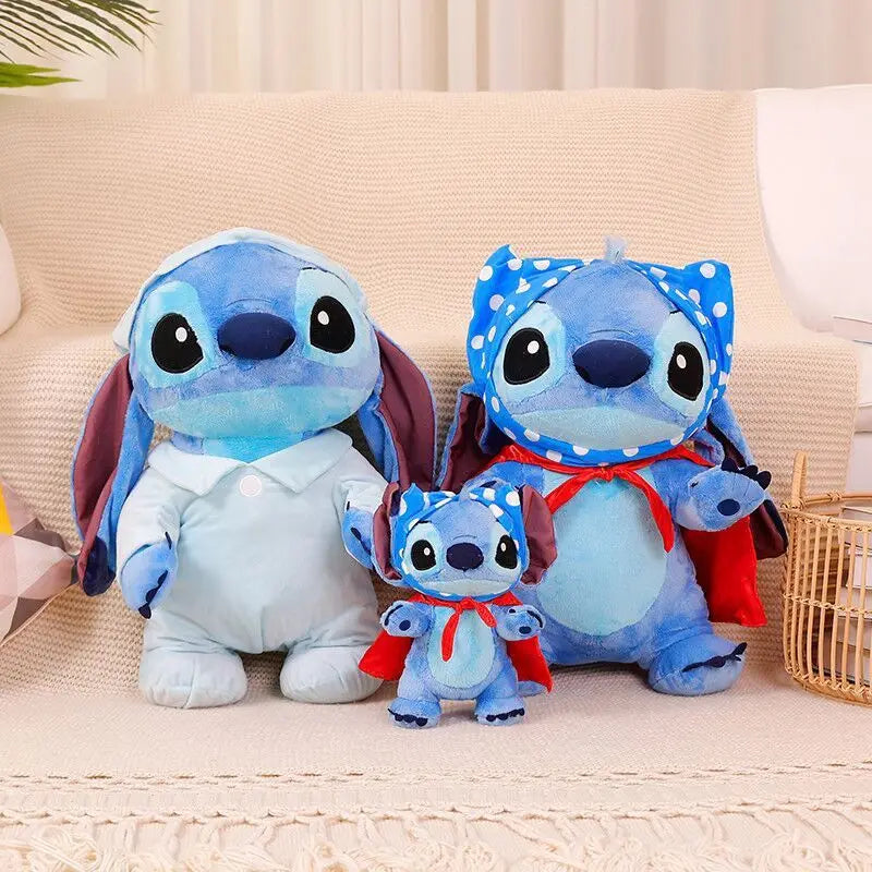 25/50cm Disney Stitch Pajamas Cloak Series Kawaii Plush Doll Toys Soft Stuffed Toy Sofa Back Cushion Children Christmas Gifts