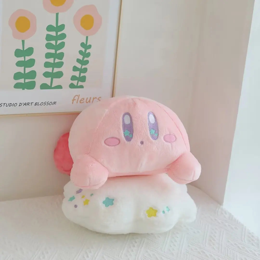 Cute Kirby Lying on the Clouds Plush Toy Lovely Waddle Dee Doll Stuffed Anime Plushies Throw Pillow Back Cushion Birthday Gifts