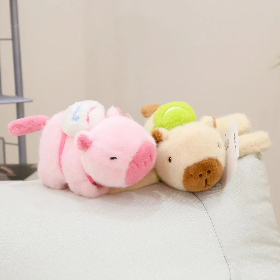 Wagging Tail Cute Capybara Toy Plush Doll Capybara Plush Papa Circle Cartoon Animal Plushie Women Gift Interactive Toy