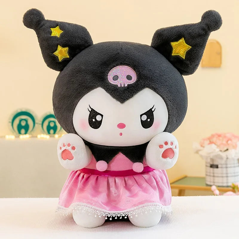 80cm 65cm Big Size Sanrio Kuromi My Melody Anime Plush Stuffed Doll Cartoon Character Room Decoration Bed Pillow Holiday Gift