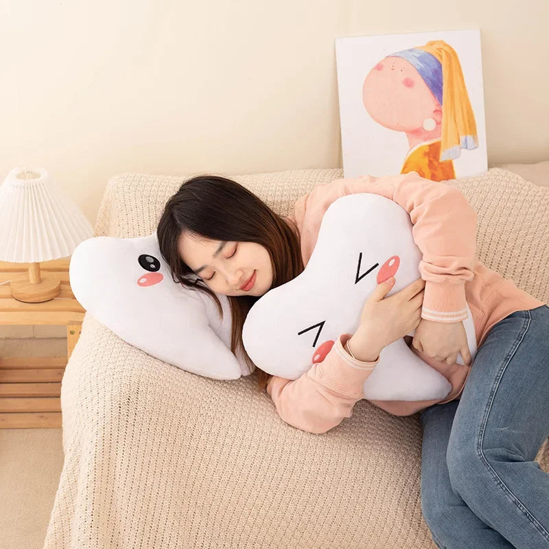 20-40CM Lovely Simulation Tooth Plush Toys Cute White Teeth Stuffed Soft Pillow Funny Sofa Cushion Decor Gift For Children kids