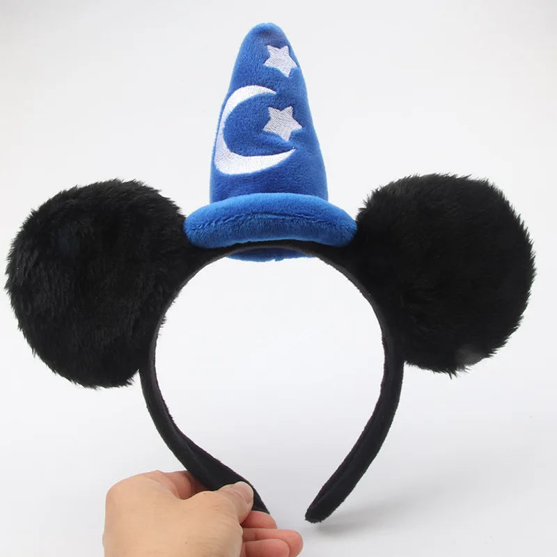 2024 Mickey Mouse Plush Magic House Disney Headwear Cosplay Decoration Christmas Party Cloth Hair Band Adult/Children