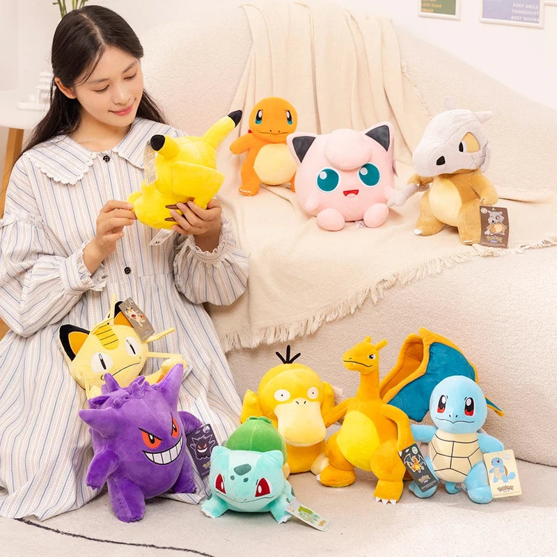 Newest Pokemon Collection Plush Kawaii Pikauchu Scorbunny Sprigatito Gengar Stuffed Doll  Charizard Lapras Xmas Toys gifts