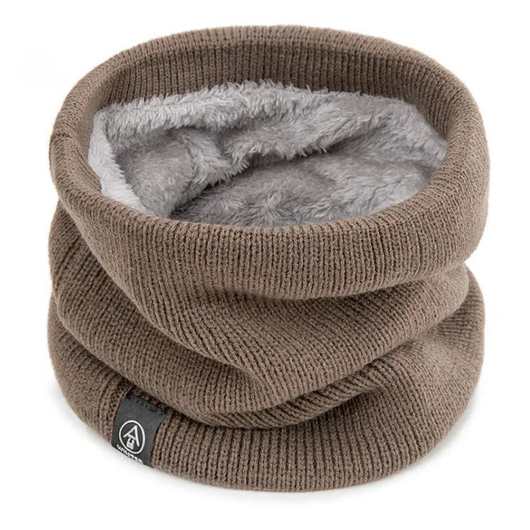 Winter Warm Knitted Ring Scarf For Women Men Plush Full Mask Tutdoor Cashmere Solid Snood Neck Scarves Thick Bufanda Muffler