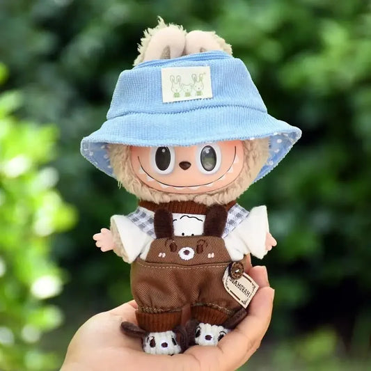 17cm Cute Mini Plush Doll'S Clothes Outfit Accessories For Korea Kpop Exo Labubu Idol Dolls Dog Overalls Set Clothing Kid Gift