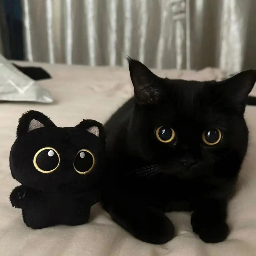 Cute Black Cat Plush Toy Doll Small Pendant Cuddly Ins Black Cat Plush Toy Backpack Bag Decor Doll For Boy Girl Birthday Gifts