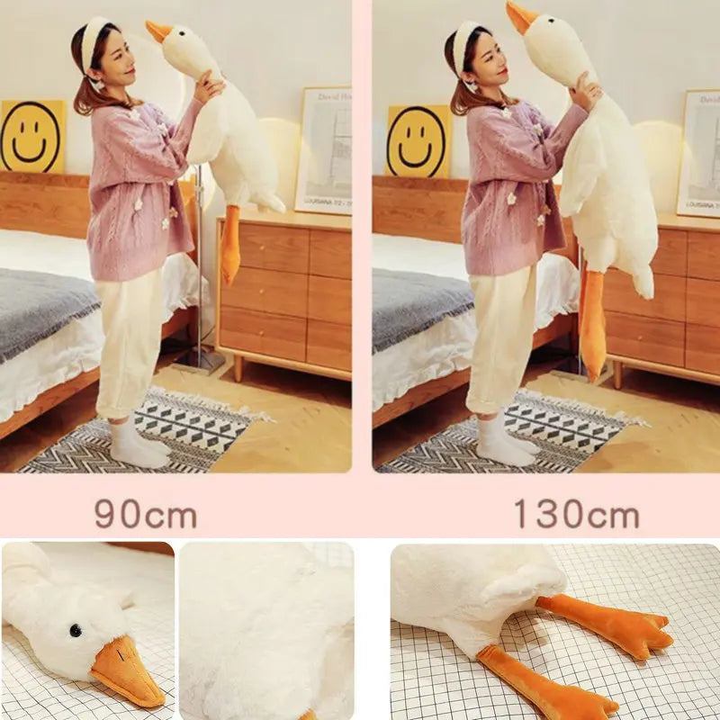 Giant Long Plush White Goose Toy Stuffed Lifelike Big Wings Duck Hug Massage Throw Pillow Boyfriend Cushion For Girl