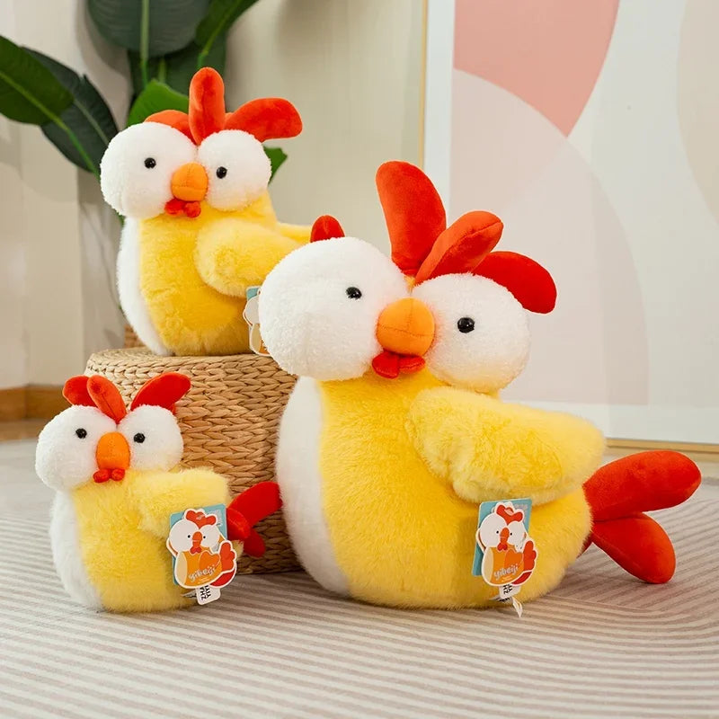 Funny Chicken Plush Toys Pendant Pillow Soft Simulation Cute Plushie Dolls Neck Pillow Stuffed Animal Boys Girls Festival Gifts