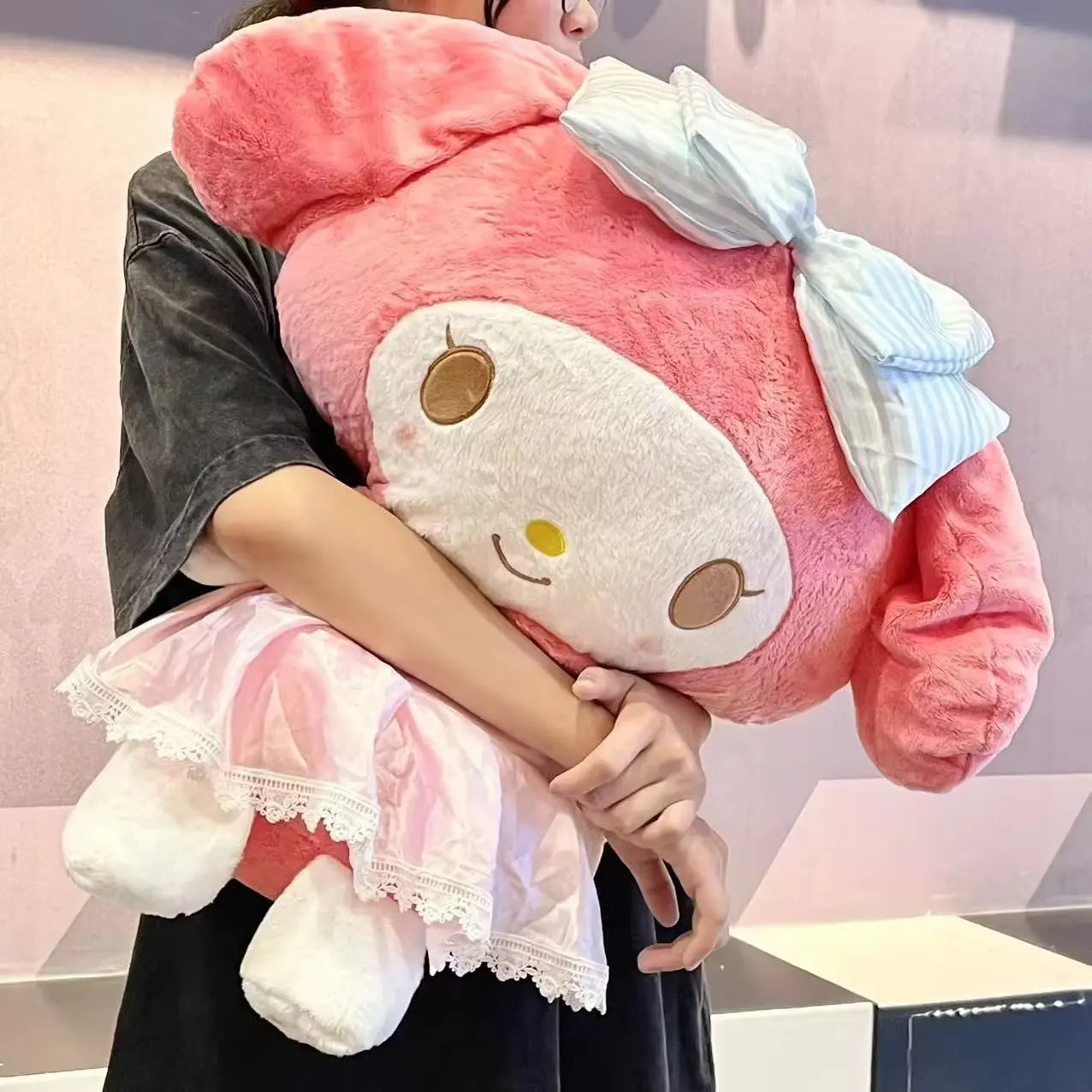 Sanrio Cartoon Anime Figure Japanese Cute My Melody My Sweet Piano Large Plush Doll Pillow Sheep Melody Schoolbag Xmas Kid Gift