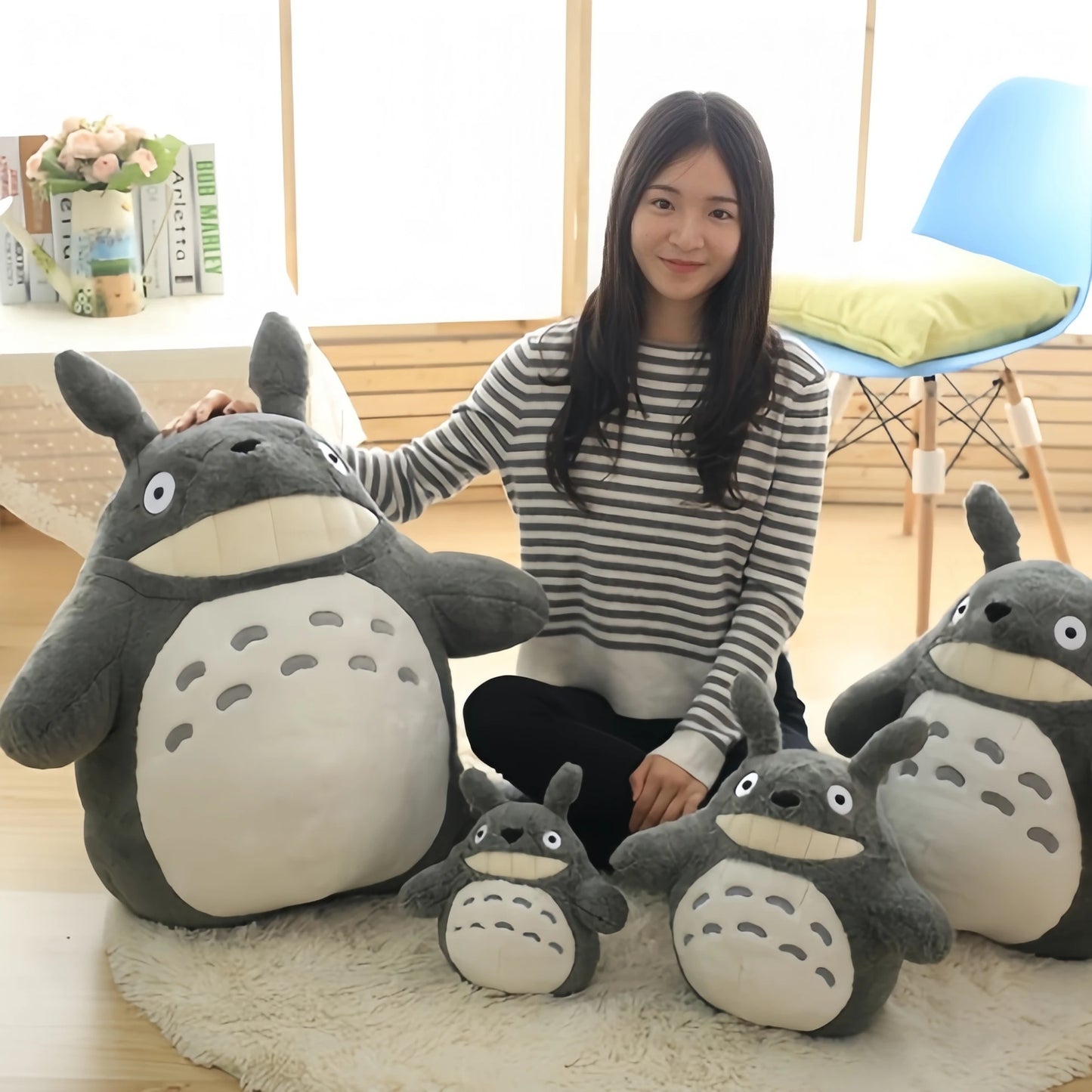 Cartoon Laugh Heartily Totoro Plush Toy Stuffed Movie Anime Totoro Lotus Leaf Plushies Lovely Pillow Japanese Style Doll Gifts