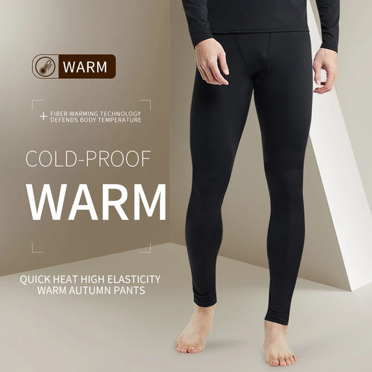 Warm Pants For Men With Plush And Thickened Autumn And Winter High Elasticity, Tight Fitting Sports Bottoms And Slim Fitting Pan