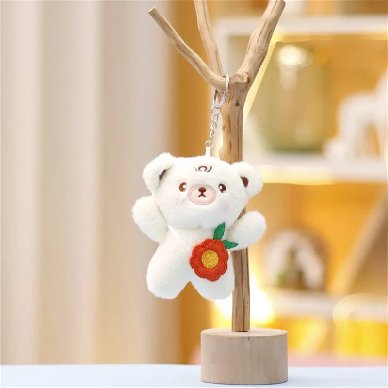 Cartoon Rabbit Panda Bear Plush Toys Pendant Cute Stuffed Animal Doll Keychain Bag Pendant Backpack Hanging Decoration Kid Gifts