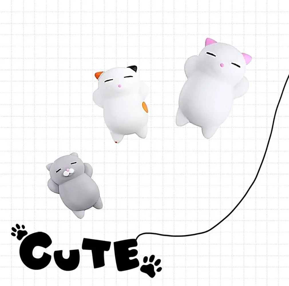 Kawaii Cat Squishies - 5 Pack Stress Relief Toys for Kids