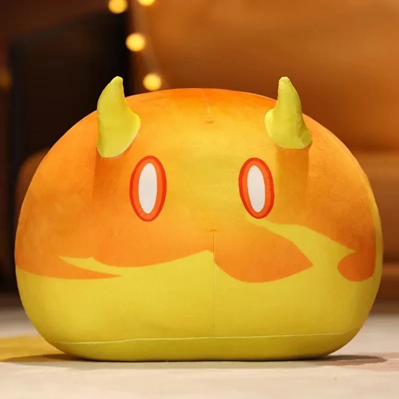 Genshin Impact Slime Plush Toys Anime Doll Element Anemo Electro Pyro Cryo Hydro Geo Dendro Soft Pillow Holiday Gift for Kids