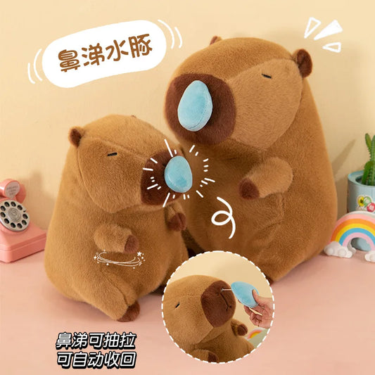 Capybara Plush Doll Toy Animal Cartoon Funny Cute Nerdy Snot Bear Doll Plush Toy Rag Toy Birthday Gift Kids Soft Plush Doll