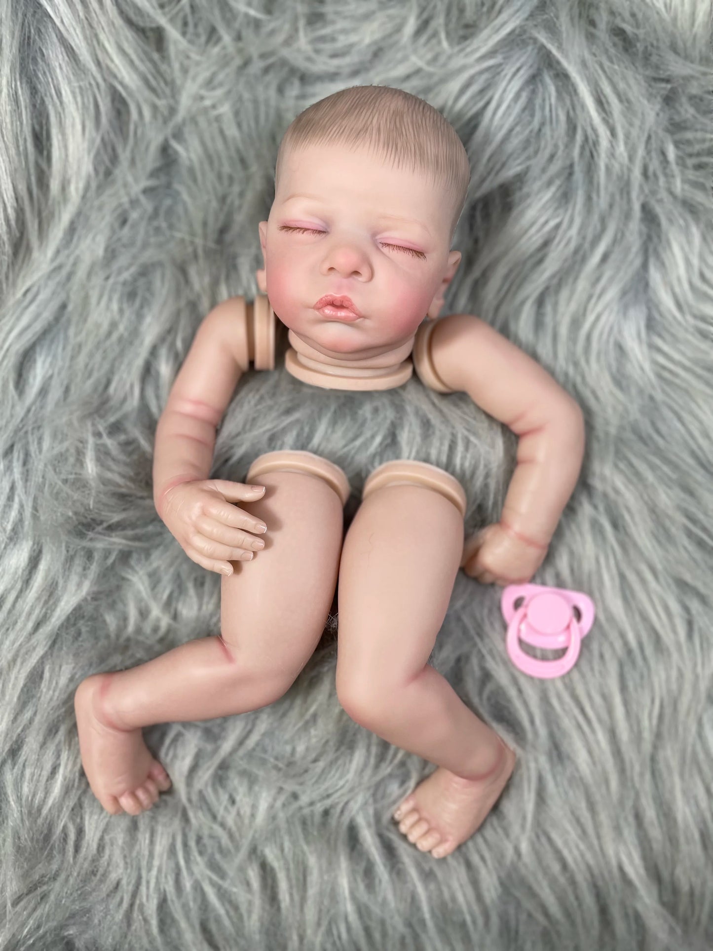 19 Inch Kit Reborn Romy 3D Painted Skin Doll With Rooted Eyelashes and Cloth Body Unassembled Reborn Baby Doll Parts Molds