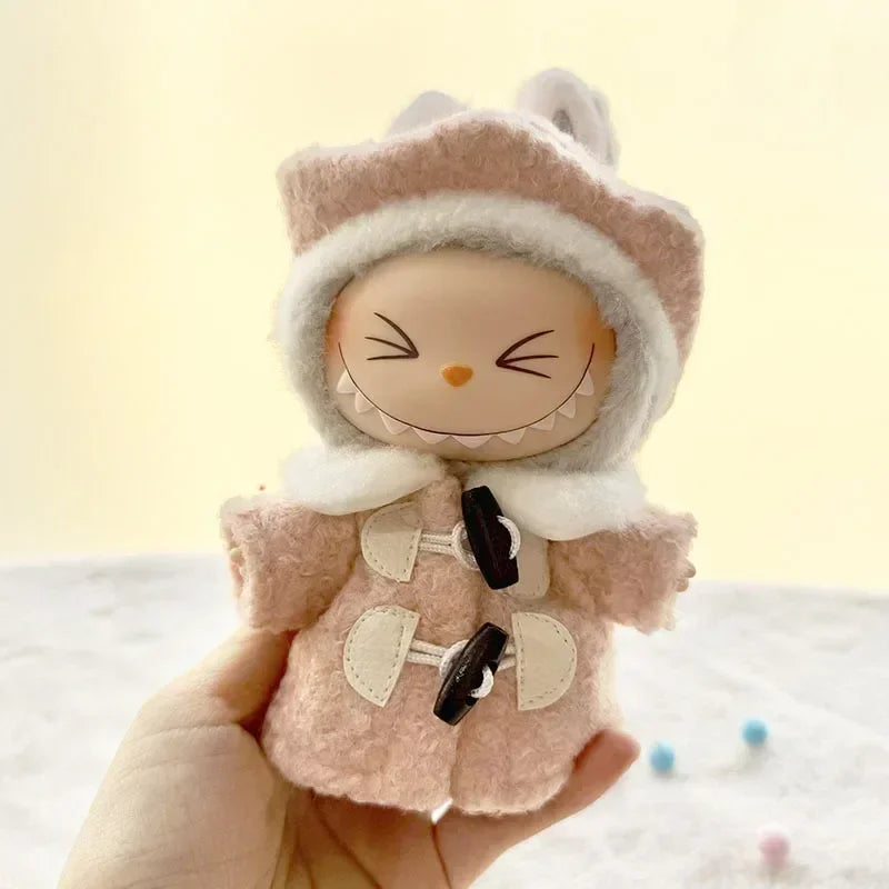 Mini Doll'S Clothes Outfit Accessories For Korea Kpop Exo 15-17cm Labubu Idol pendant New Year's hexagonal beret coat Clothing