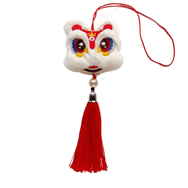 1PCS Chinese Style Festive Plush Lion Dance Tassel Pendant Luggage Hanging Decoration Bag Pendant Accessories