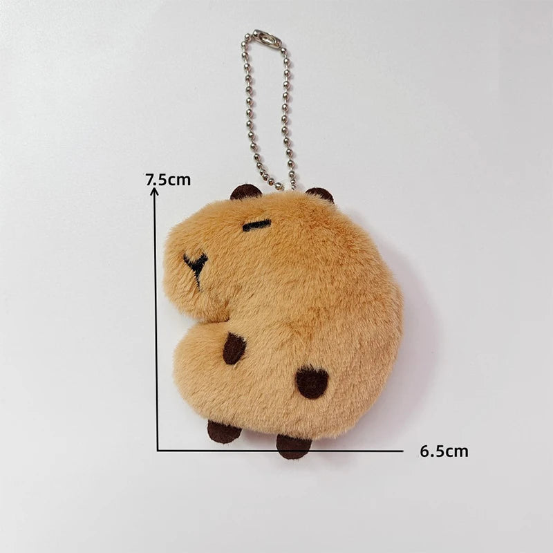 Creative Soft Stuffed Animal Capybara Plush Doll Star Squeak Toy Cartoon Bag Pendant Key Chain Backpack Car Bag Key Ring