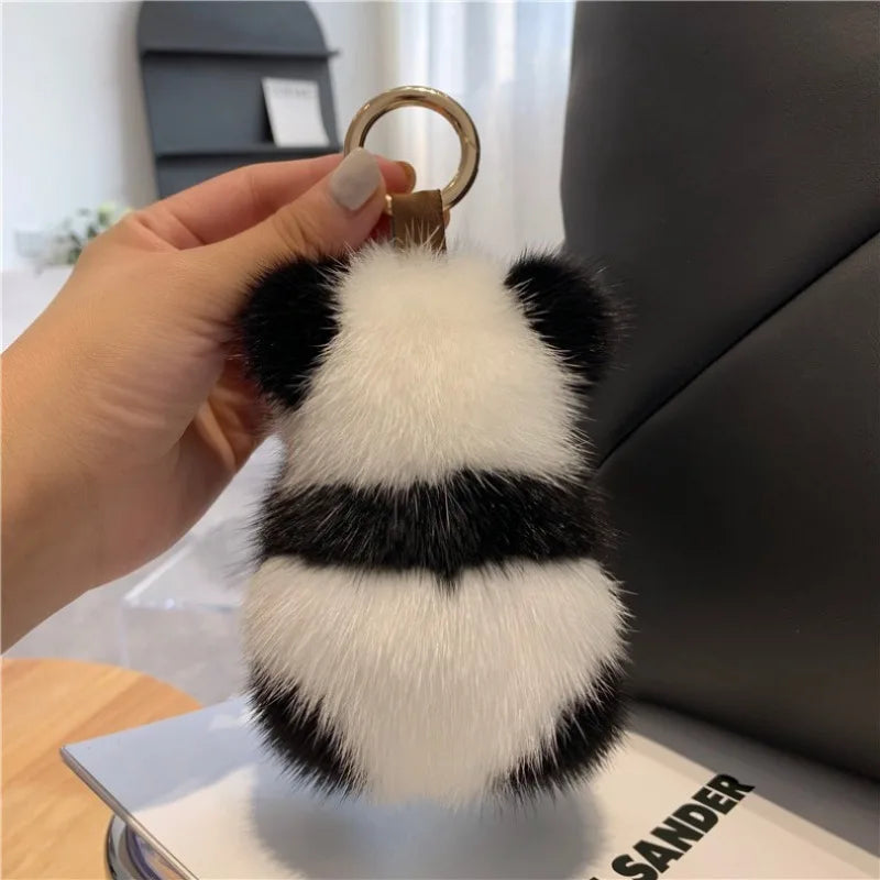 Cute Chinese Giant Panda Creative Car Plush Doll Keychain Children's School Bag Pendant Anime Peripheral Couple Holiday Gift