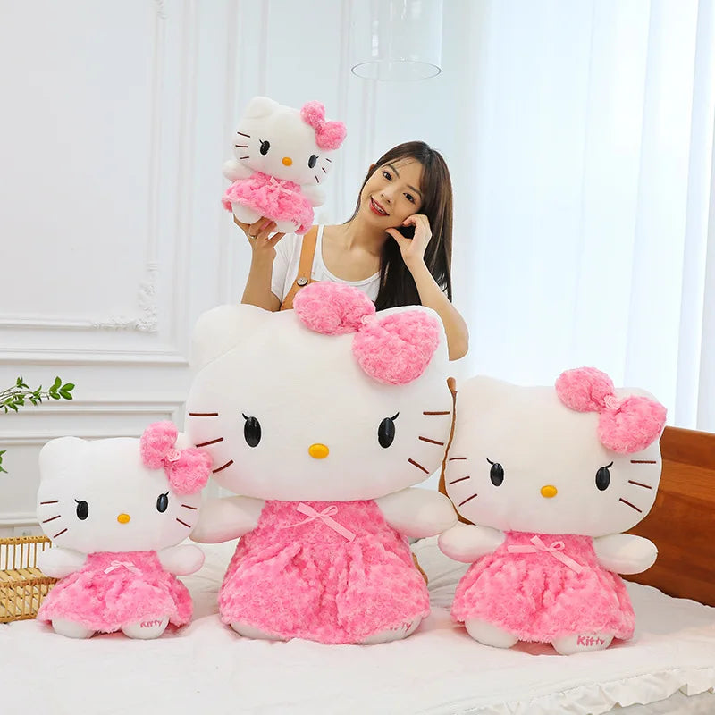 30cm New Sanrio Plushies KT Cat Dolls Cute Kitty Cat Plush Toys Gifts Girlfriend's Birthday Gift Room Decoration Pillow