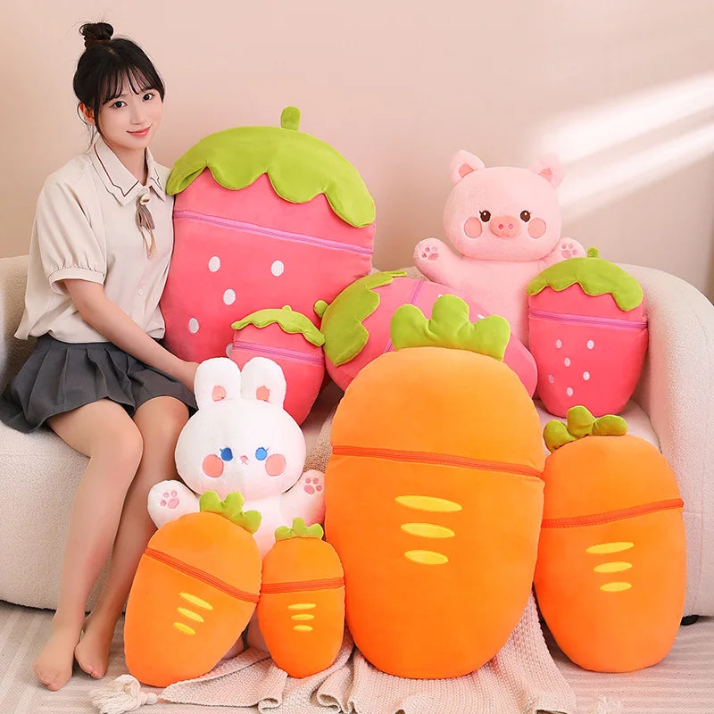 30/80cm Kawaii Taiyaki Plush Toys Funny Pig Rabbit Soft Stuffed Animal Plushie Dolls Cushion Pillow Lovely Doll For Girls Kid