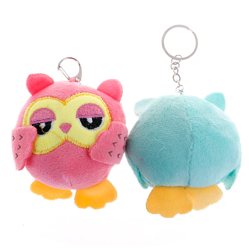 9Cm Key Chain Toys Plush Stuffed Animal Owl Toy Small Pendant Dolls Party Gift