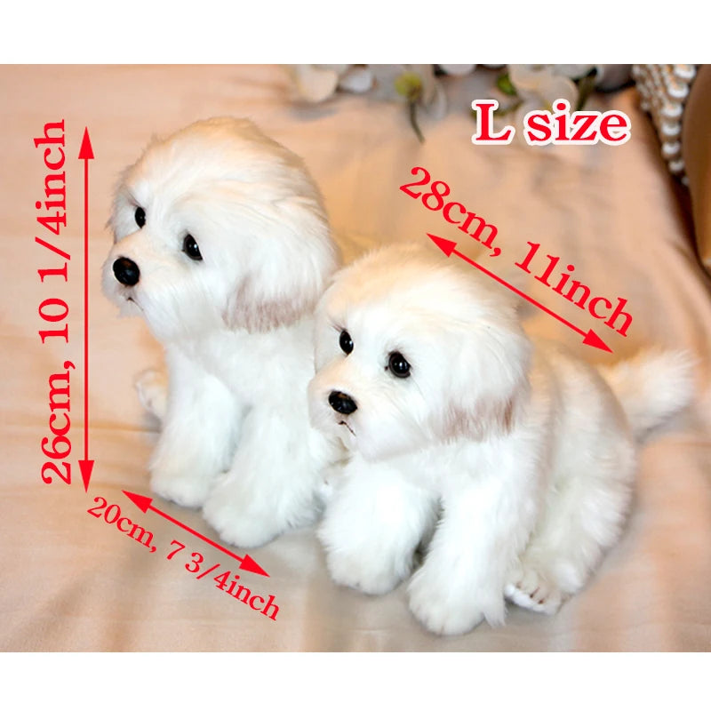 Maltese Stuffed Dog Dolls Plush Toy Cute Simulation Pets Fluffy Baby Birthday Gifts Christmas Children Malzis Puppy Dropshipping