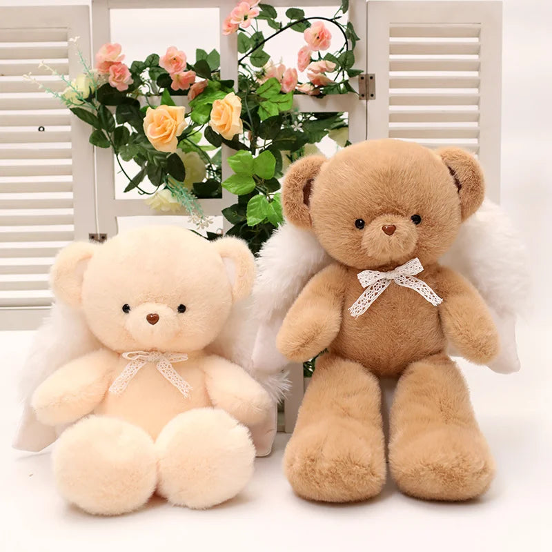 45CM Higt White Brown Bear Stuffed Animals Bear Plush Toys Bear Doll Valentine'S Day Birthday Gift