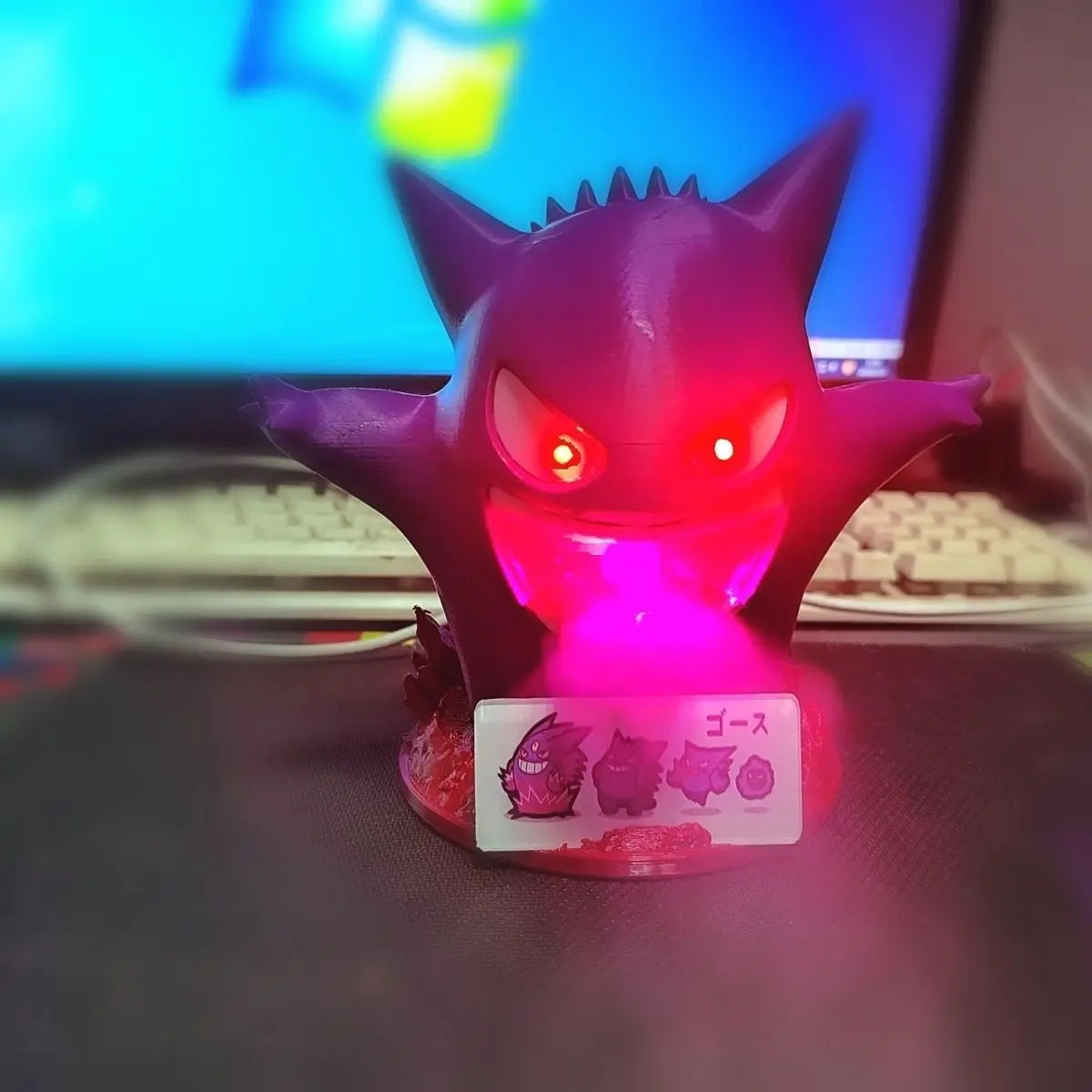 Pokemon Cool Humidifier Anime Gengar Night Light Air Purifier Ambient Lighting Cute Led Lamp Room Decoration Kids Birthday Gifts