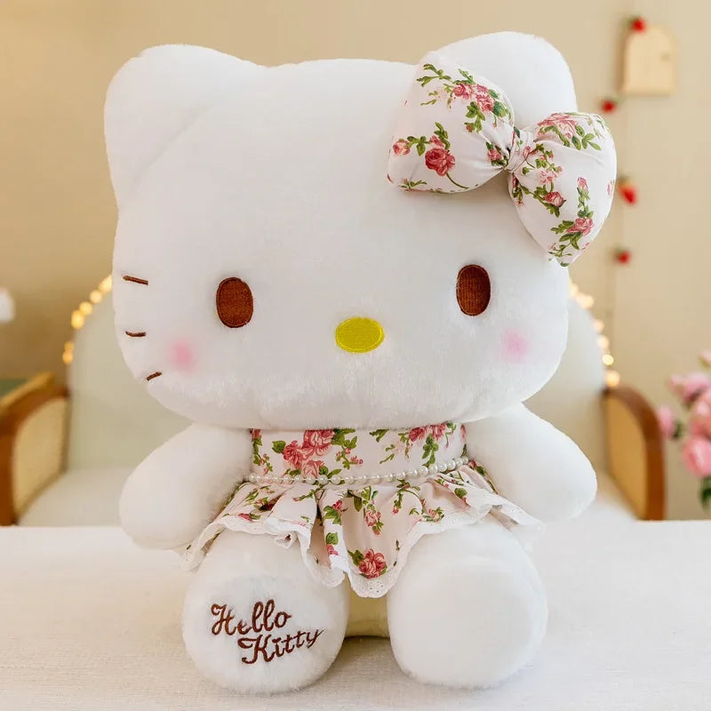 60cmBig Size Kawaii Sanrio Rich Flower Hello Kitty Plush Toy Cartoon Plush Doll Animal Cute Plushies Girls Gift